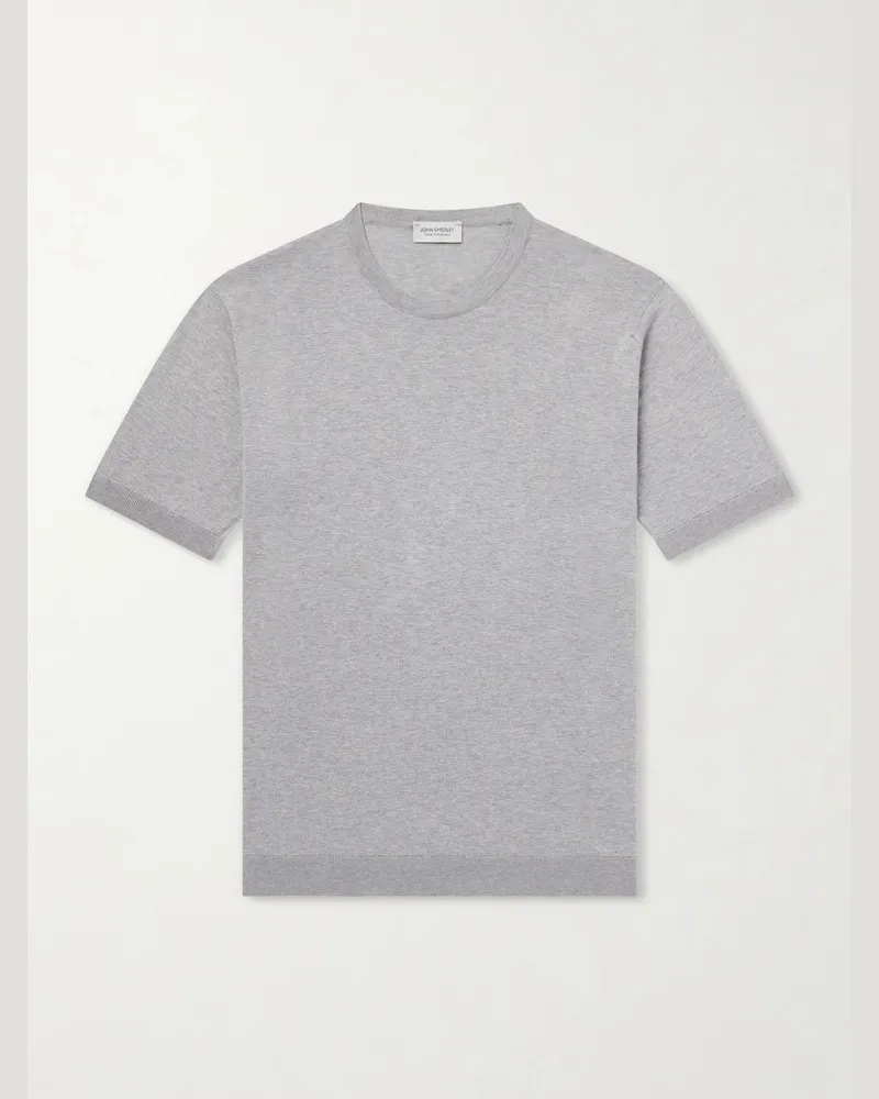 John Smedley Torin SS Cotton-Knitted T-Shirt Gray