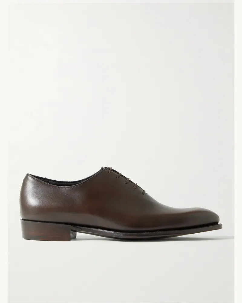George Cleverley Merlin Whole-Cut Leather Oxford Shoes Brown