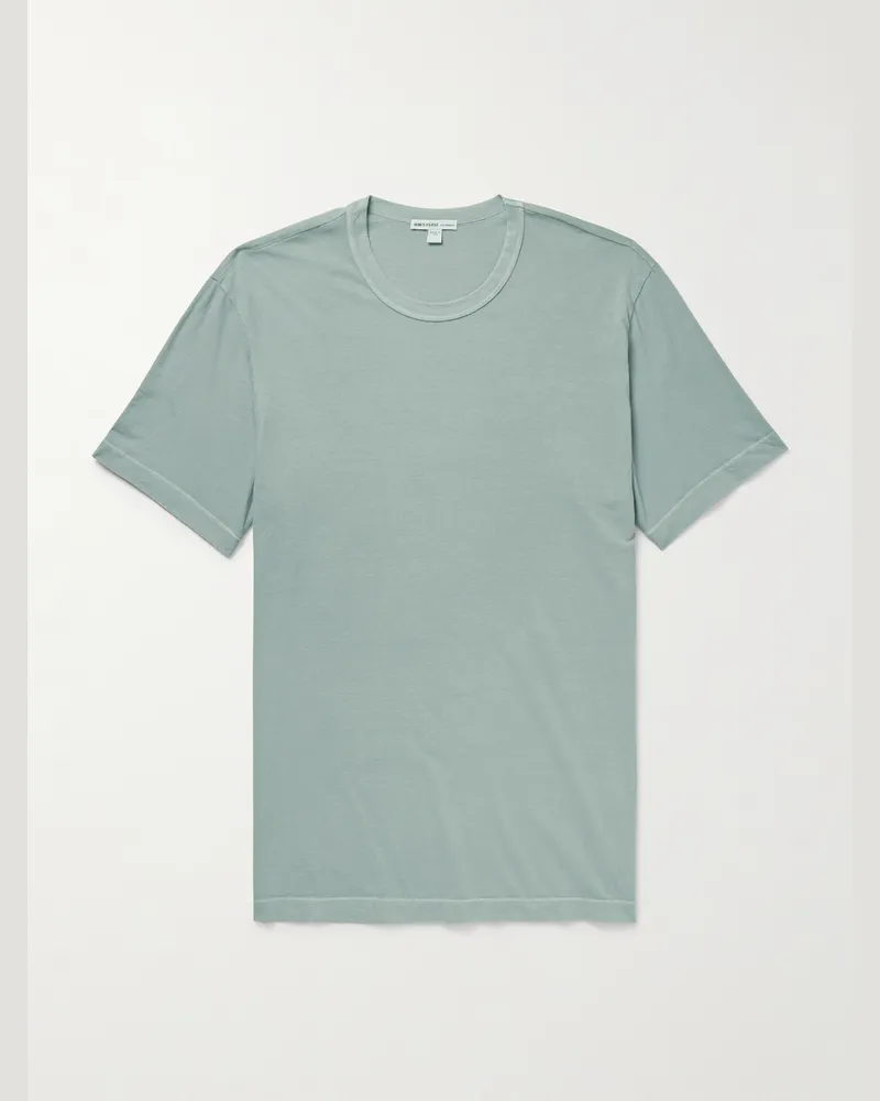 James Perse T-Shirt aus Jersey aus gekämmter Baumwolle Grün