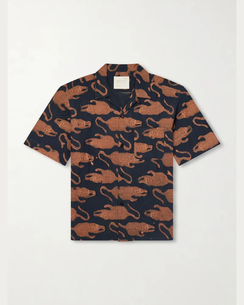 KARDO Ronen Printed Cotton Shirt Black