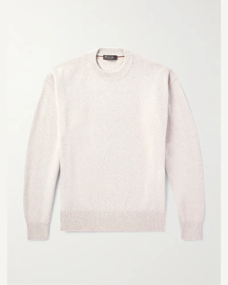 Loro Piana Pullover aus einer Baumwoll-Kaschmirmischung Neutral