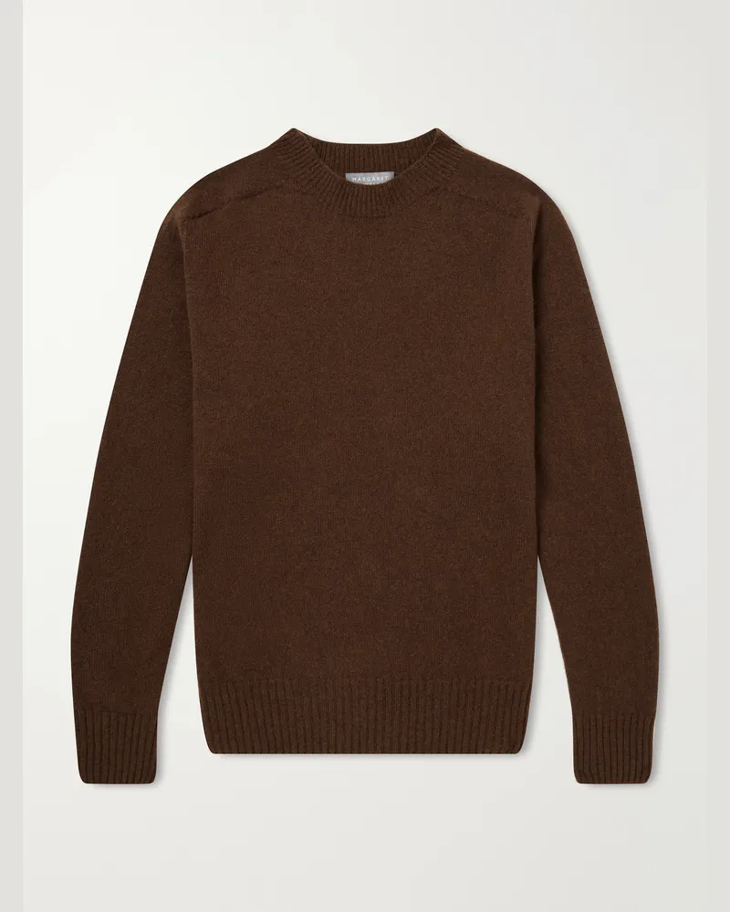 Margaret Howell Seamless Merino Wool and Cashmere-Blend Sweater Brown