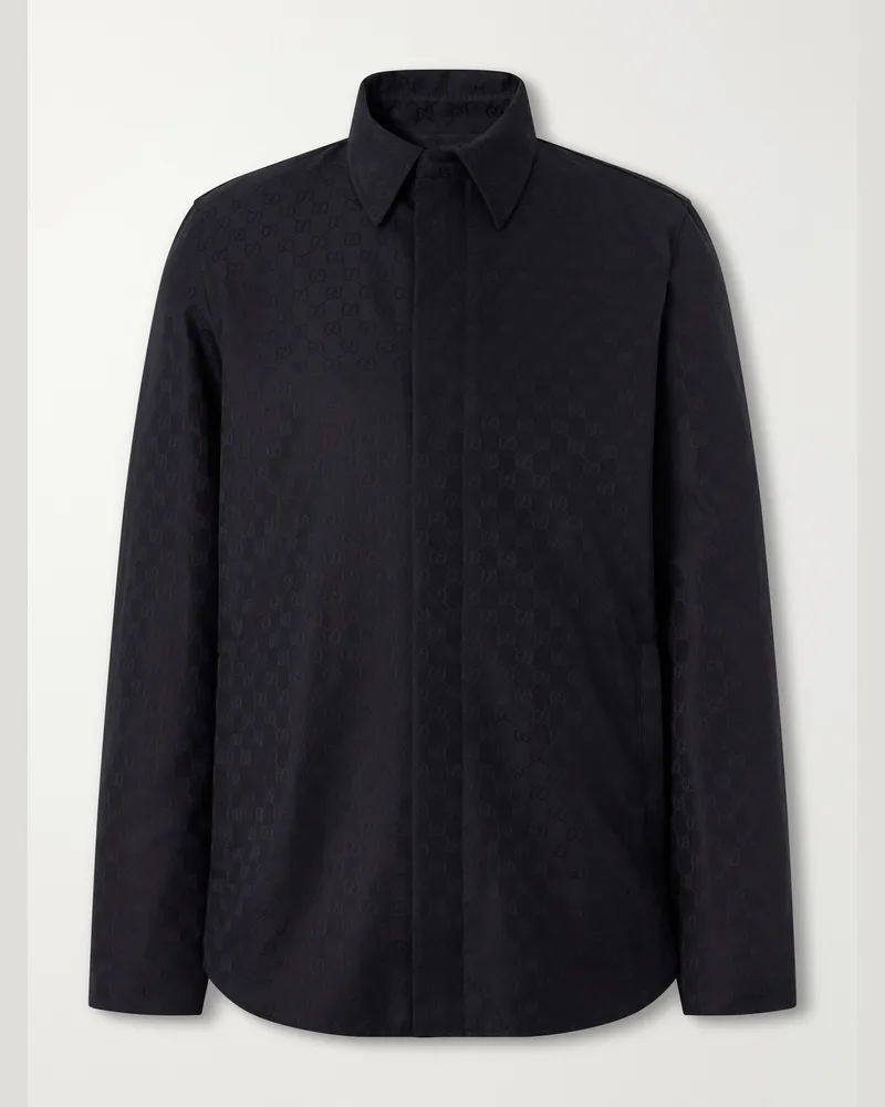Gucci GG-Jacquard Cotton-Canvas Jacket Black