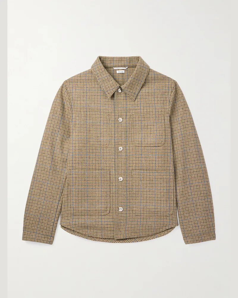 Thom Browne Jacke aus Wolle mit Hahnentrittmuster Braun