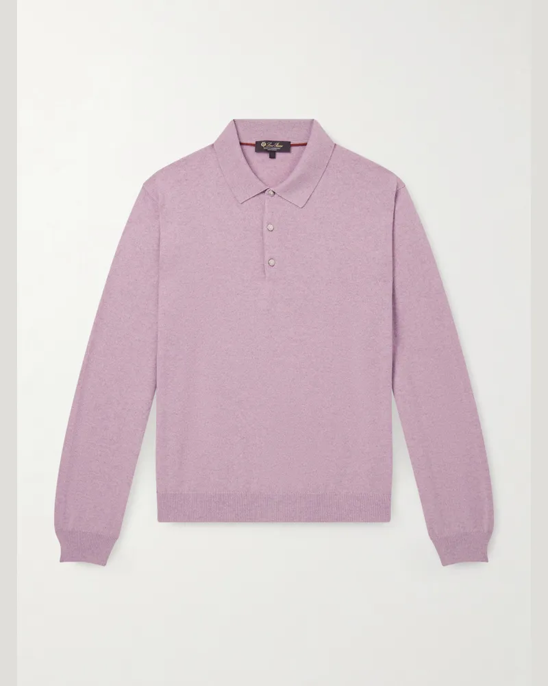 Loro Piana Pullover aus Kaschmir mit Polokragen Lila