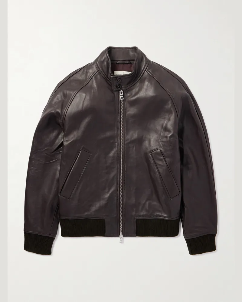 Officine Generale Craig Bomberjacke aus Leder Braun