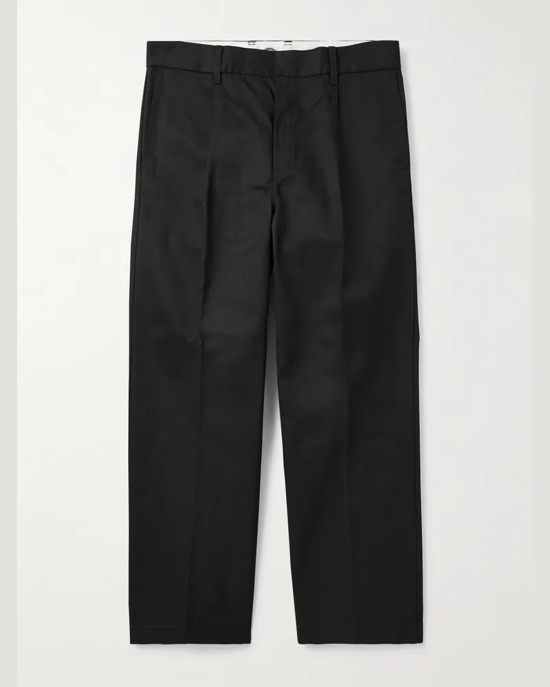 Wacko Maria Dickies® gerade geschnittene Hose aus Gabardine mit Falten Schwarz