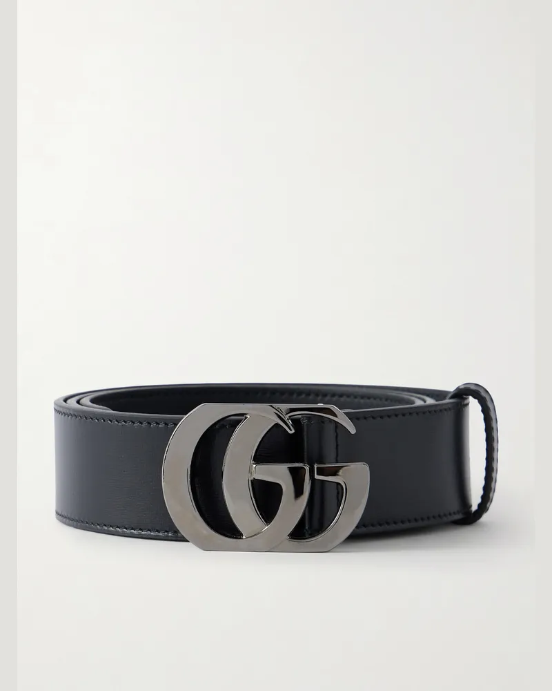 Gucci 3.5cm Marmont Leather Belt Black