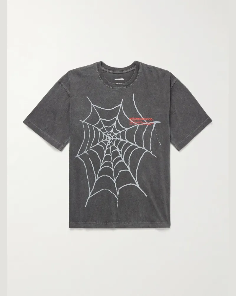 Neighborhood T-Shirt aus Baumwoll-Jersey mit Print Grau