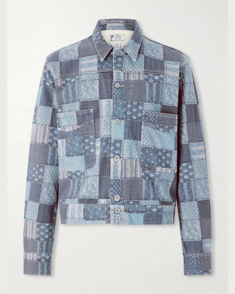 RRL Patchwork Cotton Jacket Blue