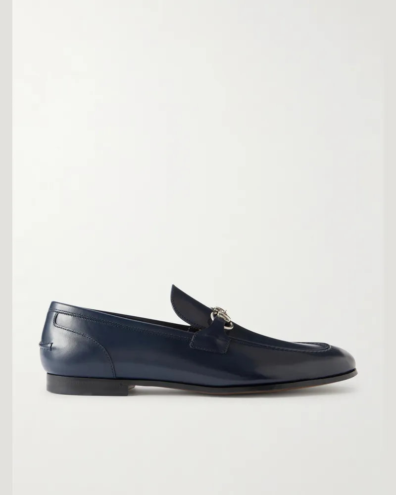 Gucci Jordaan Horsebit-Embellished Leather Loafers Blue
