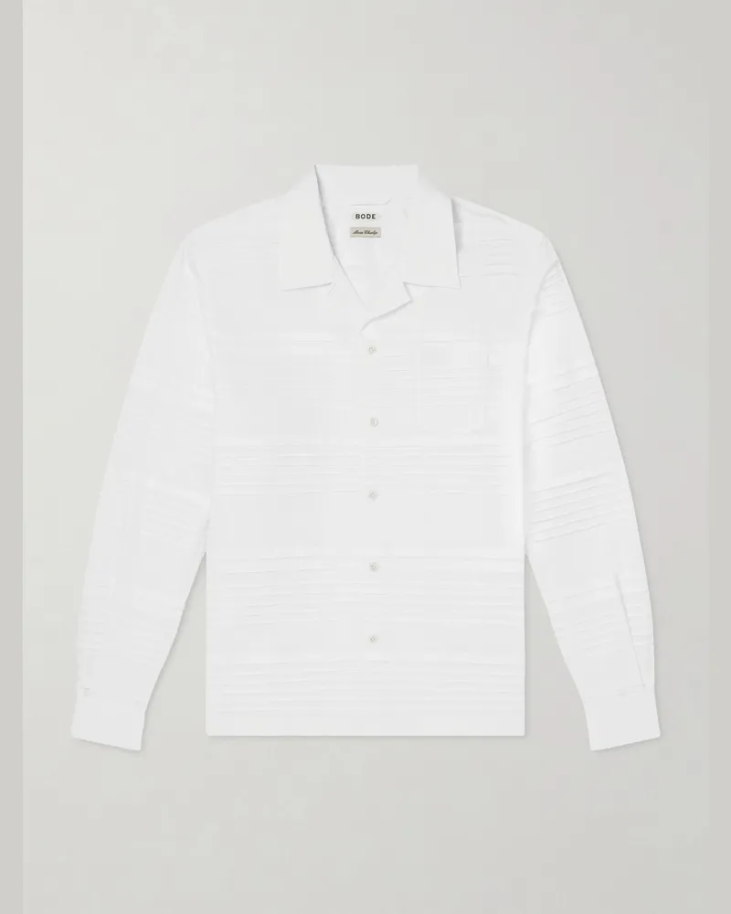 BODE Chamomile Hemd aus Baumwollpopeline mit Logostickerei und Reverskragen Weiß