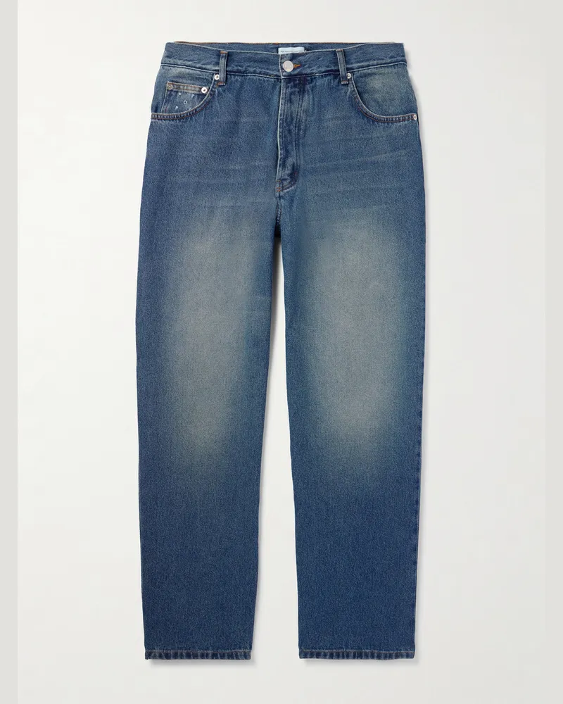 Pop Trading Company DRS Arch gerade geschnittene Jeans mit Logostickerei Blau