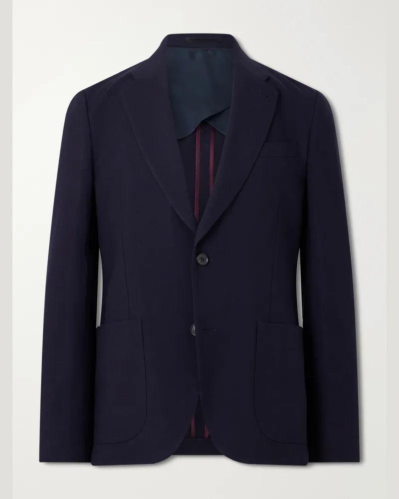 Paul Smith Wool-Hopsack Suit Jacket Blue