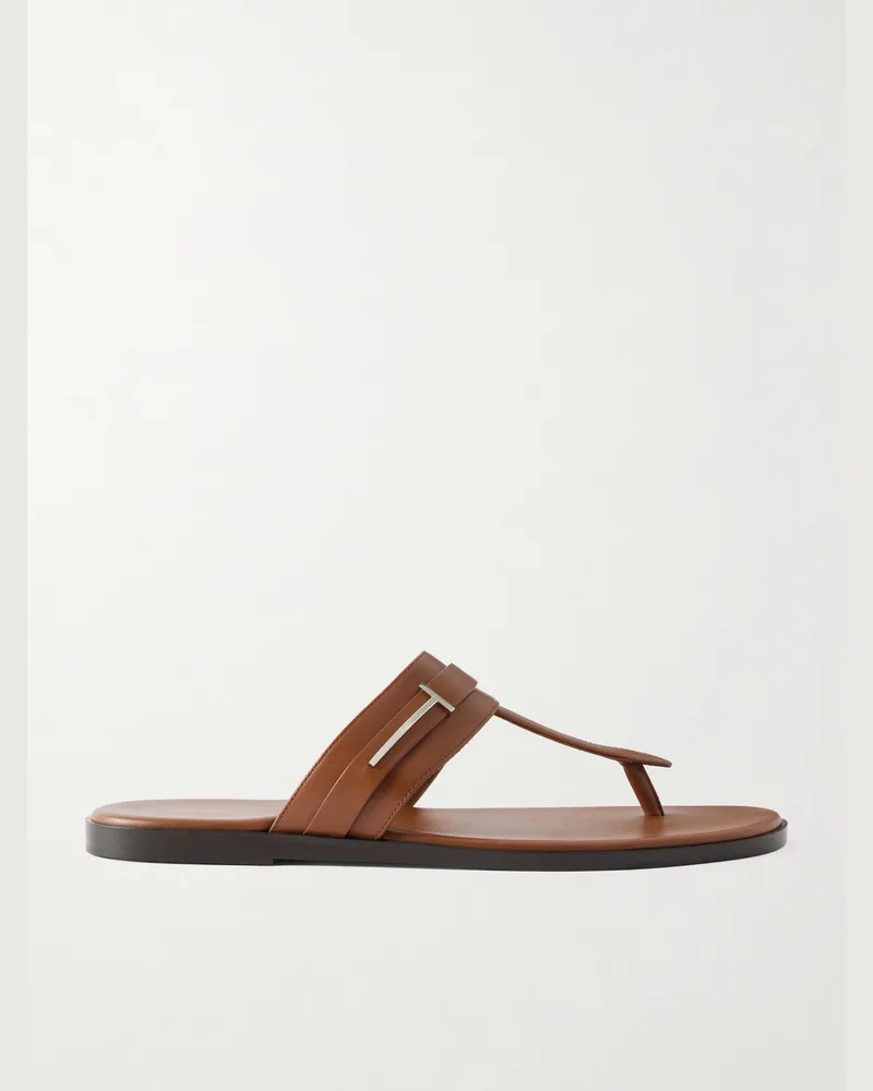 Tom Ford Brighton Sandalen aus Leder Braun