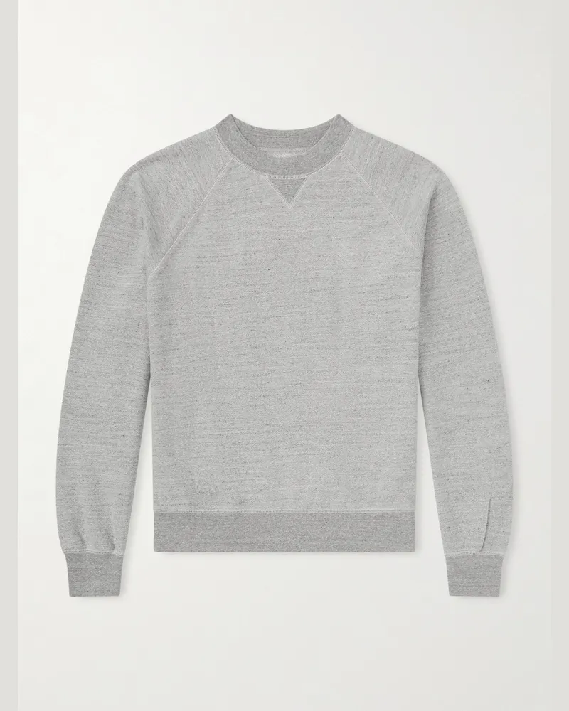 Drake's Sweatshirt aus Baumwoll-Jersey mit Logostickerei Grau