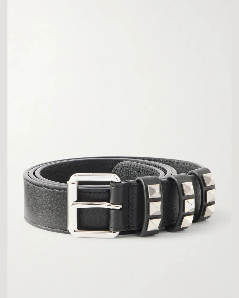 Valentino Garavani Rockstud Gürtel aus Leder, 3 cm Schwarz