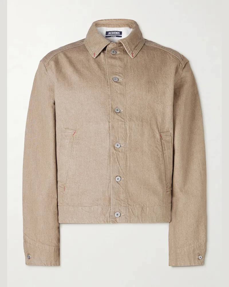 Jacquemus La Veste De-Nîmes Mirada Denim Jacket Neutrals