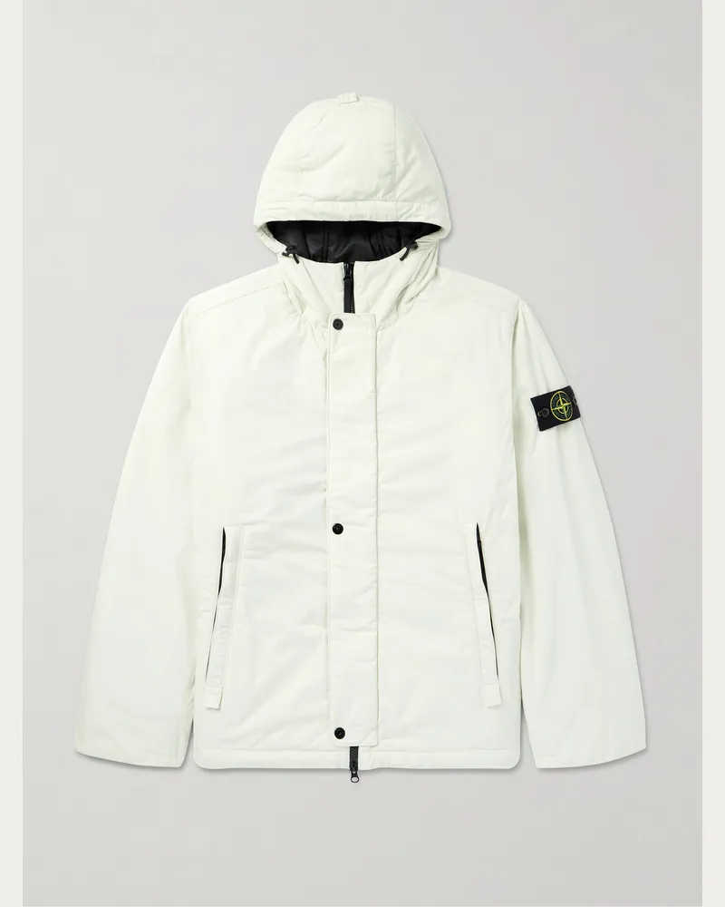 Stone Island Kapuzenjacke aus wattiertem „Micro Twill“-Material mit Logodetail Neutral