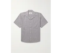 Cumberland Hemd aus Jacquard aus einer Baumwollmischung mit Reverskragen