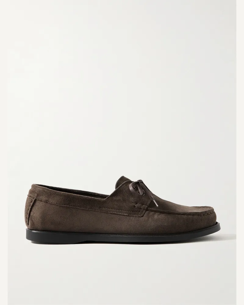 SAMAN AMEL Bootsschuhe aus Veloursleder Braun