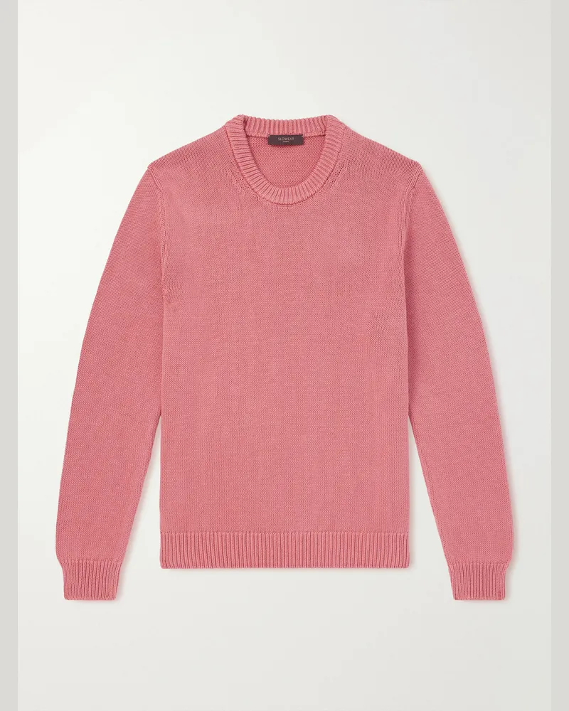 Slowear Schmal geschnittener Pullover aus Baumwolle Pink