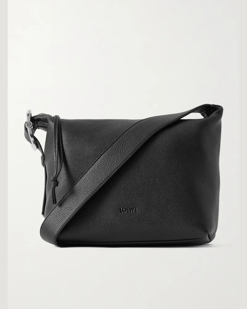 Loewe Loop Full-Grain Leather Messenger Bag Black