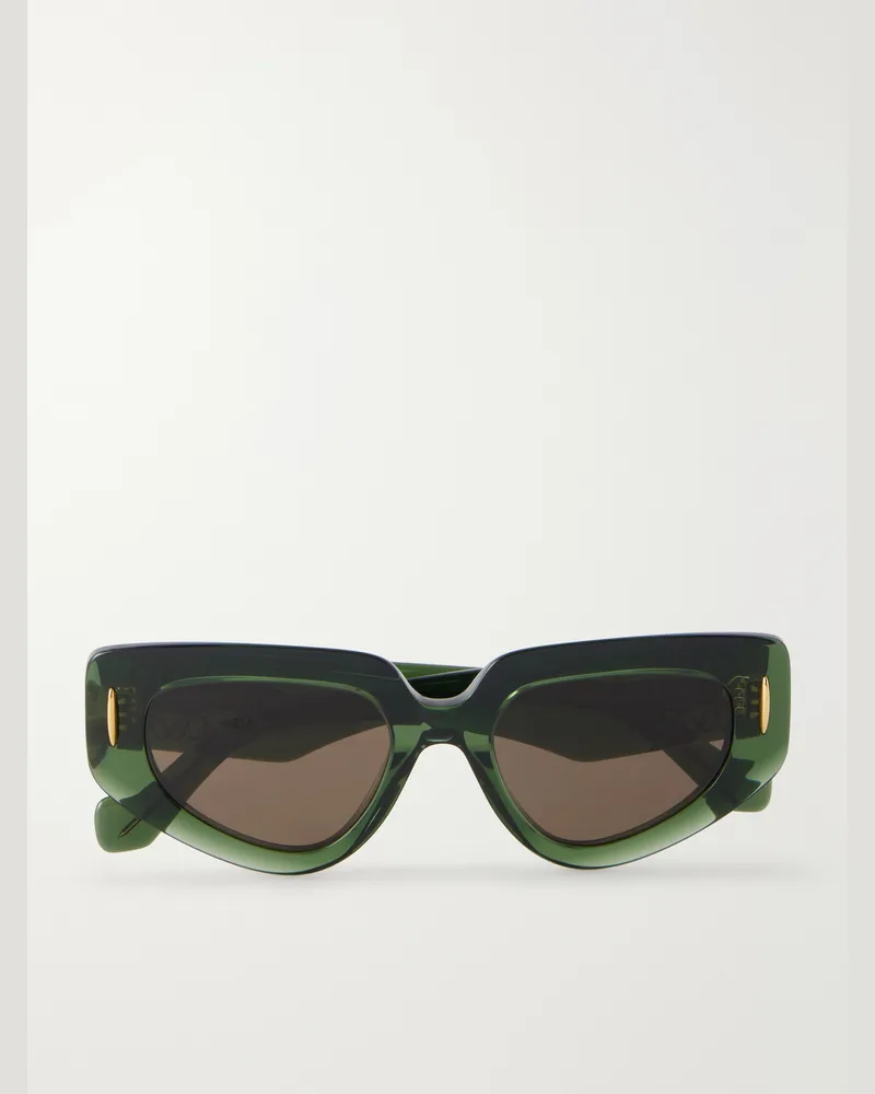 Loewe Anagram D-Frame Acetate Sunglasses Green
