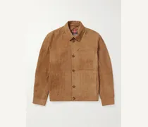 Perforated Suede Blouson Jacket