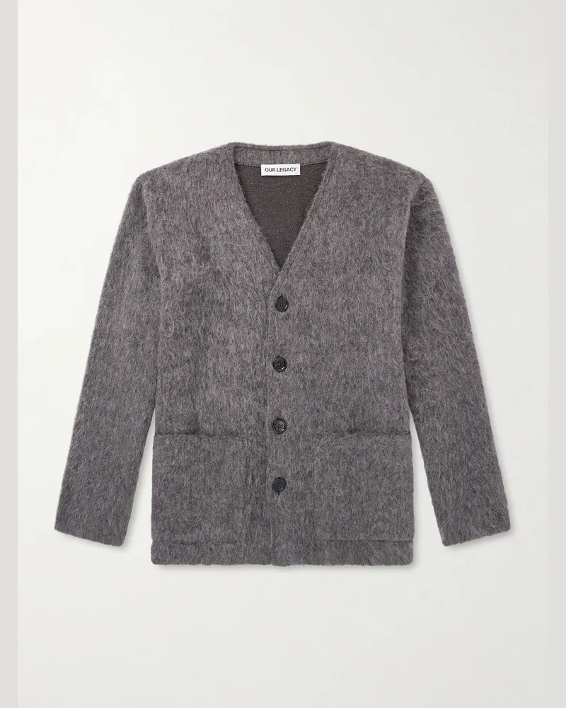 Our Legacy Brushed-Knit Cardigan Gray