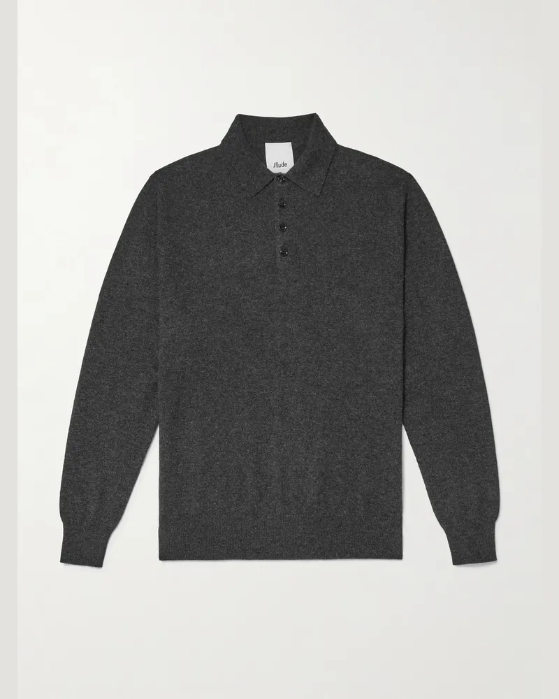 ALLUDE Cashmere Polo Shirt Gray
