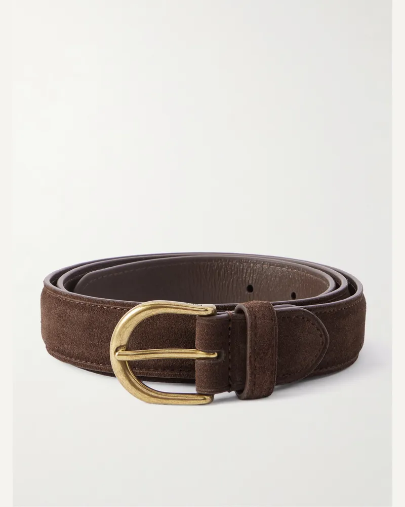 Ralph Lauren Gürtel aus Veloursleder, 3 cm Braun