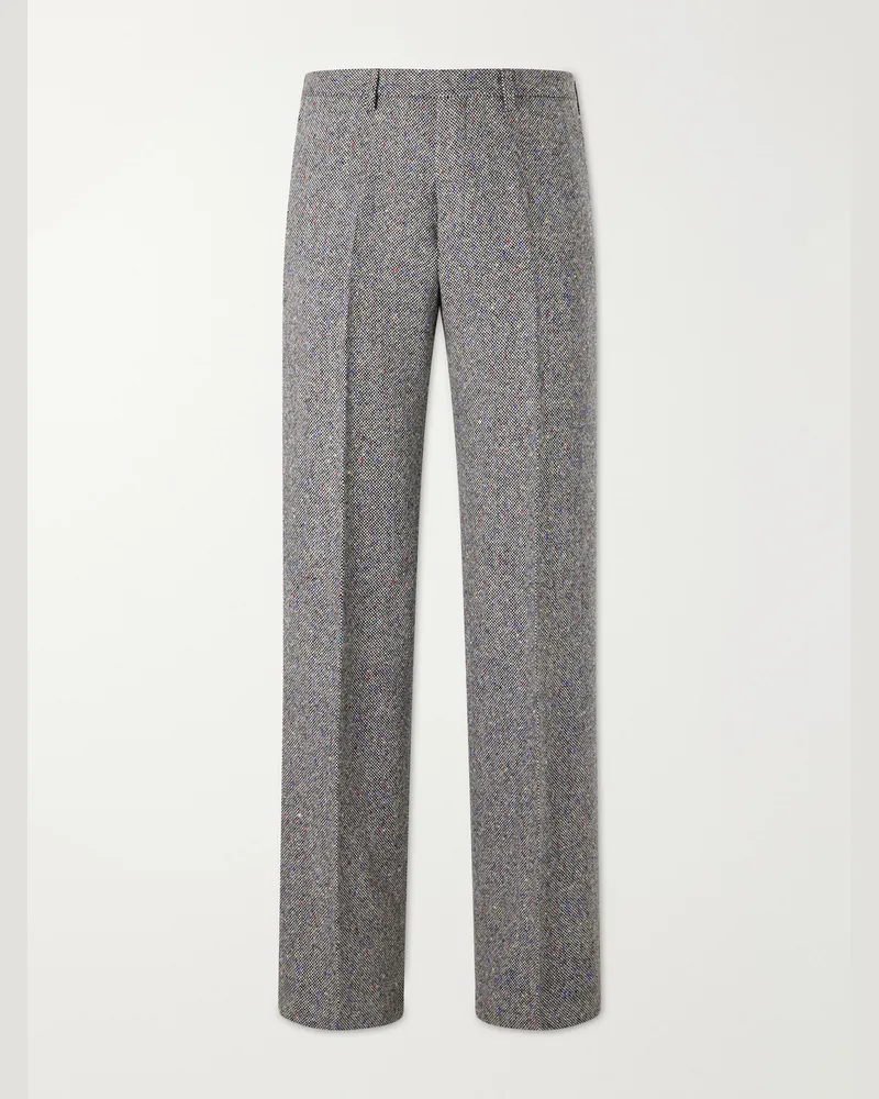 Dries van Noten Panvel Straight-Leg Wool-Twill Trousers Gray