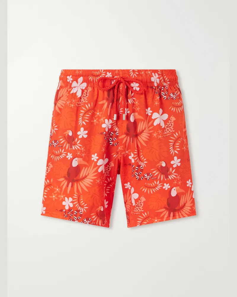 Vilebrequin Moorise Straight-Leg Short-Length Printed Recycled Shell Swim Shorts Red