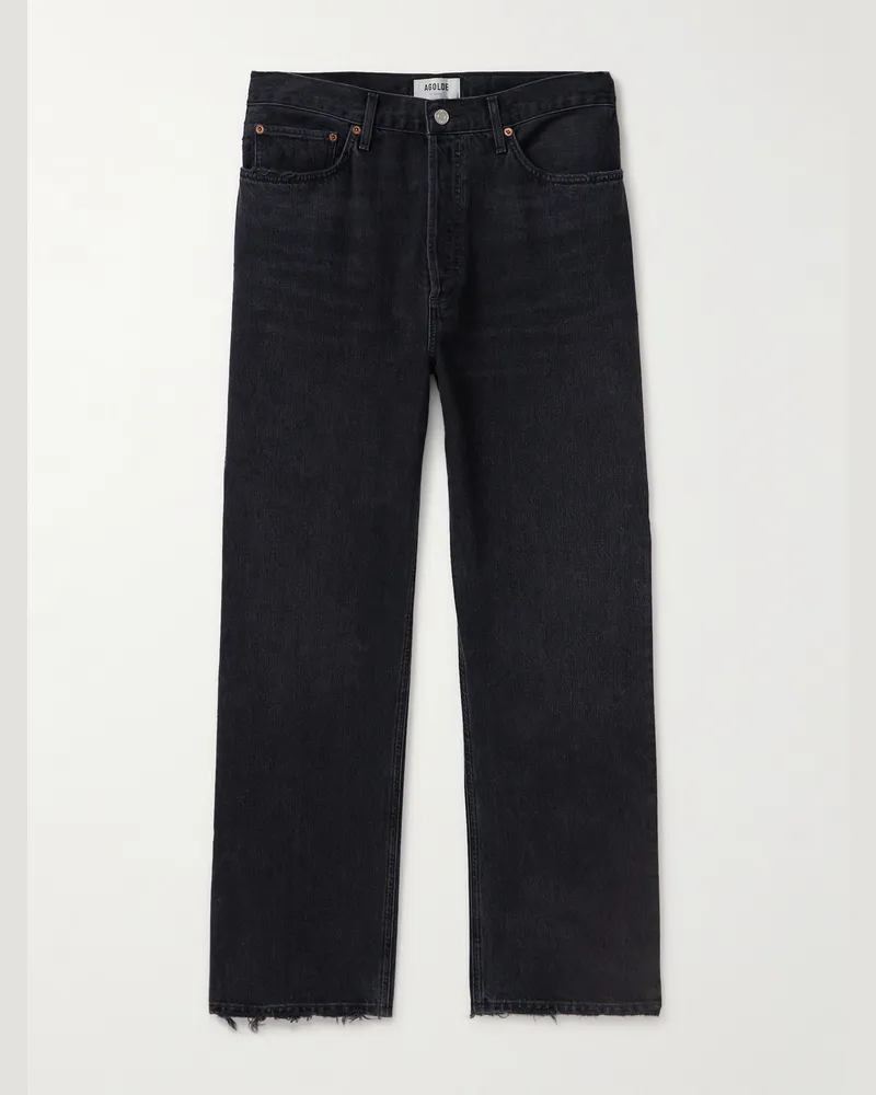 AGOLDE 90's Straight-Leg Distressed Jeans Black
