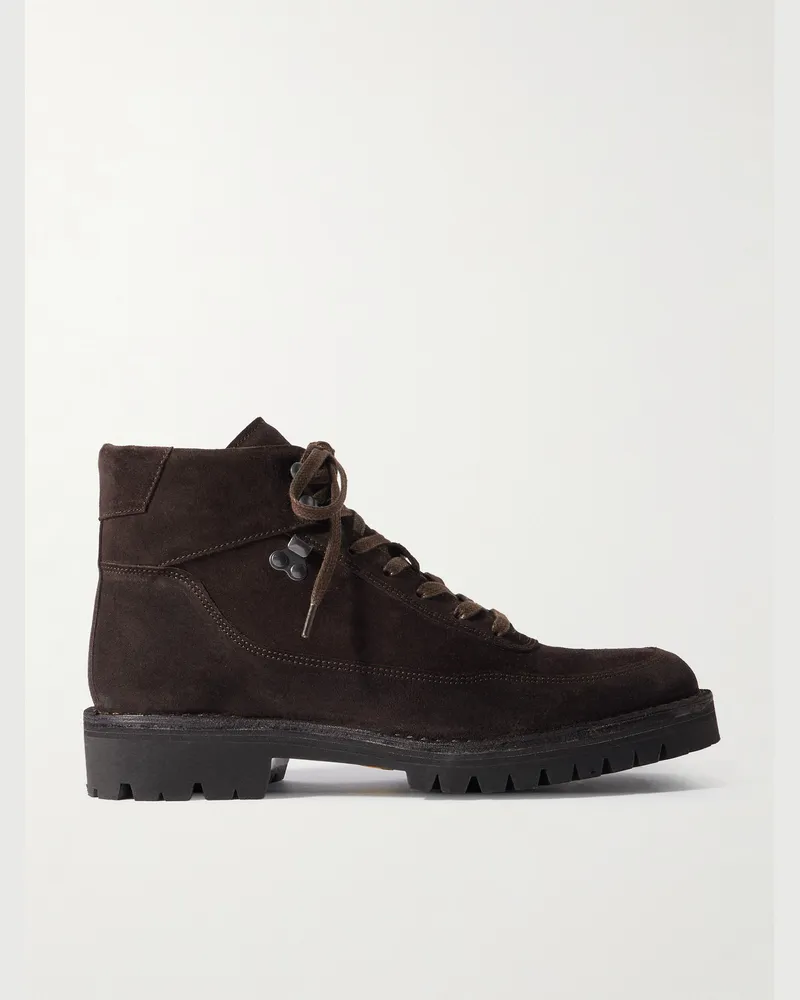MR P. Schnürstiefel aus Veloursleder Braun