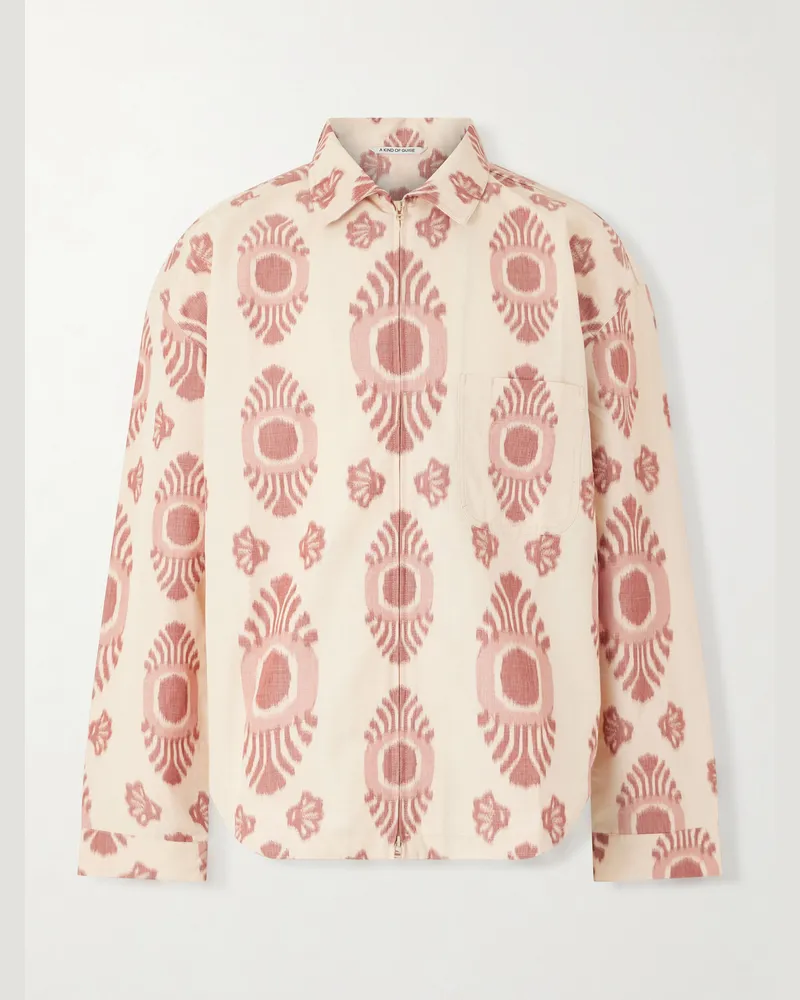 A Kind Of Guise Alvaro Jacke aus Canvas aus einer Baumwoll-Leinenmischung mit Print Pink