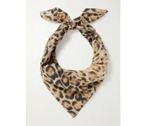 Schal aus Baumwoll-Voile mit Leopardenprint
