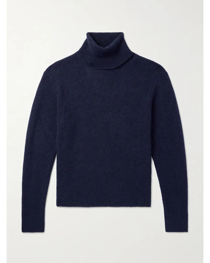 Tom Ford Rollkragenpullover aus einer gebürsteten Kaschmir-Seidenmischung Blau