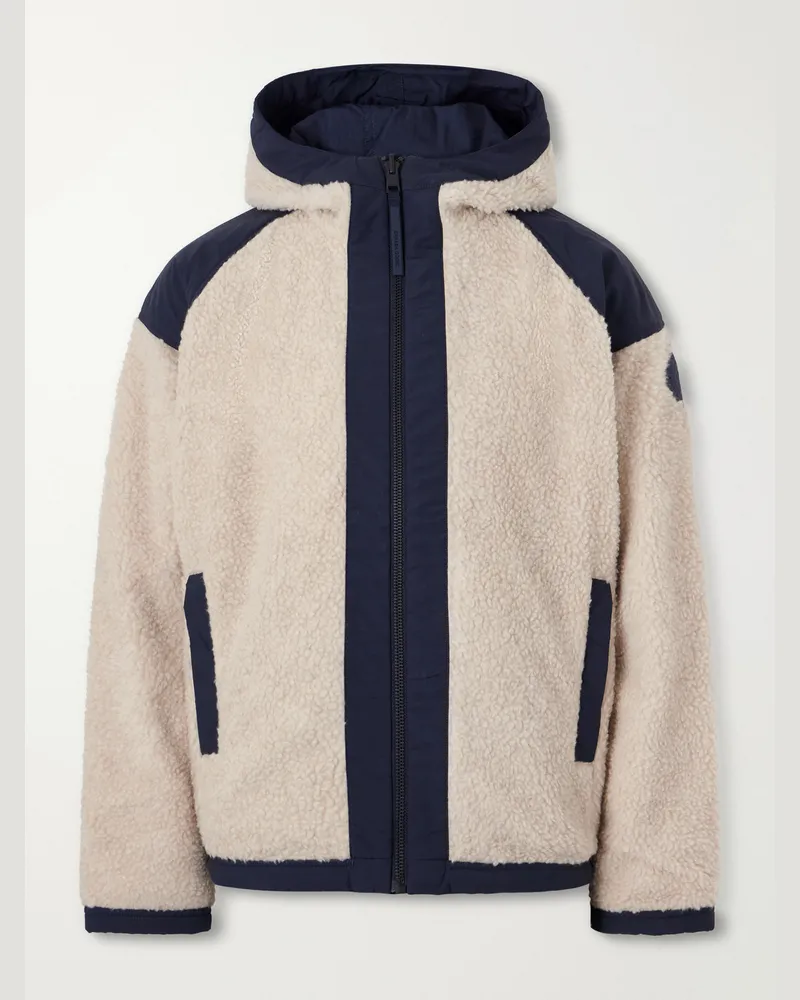 Canada Goose Alberni Reversible Hooded Ripstop-Trimmed Wool-Blend Fleece Bomber Jacket Neutrals
