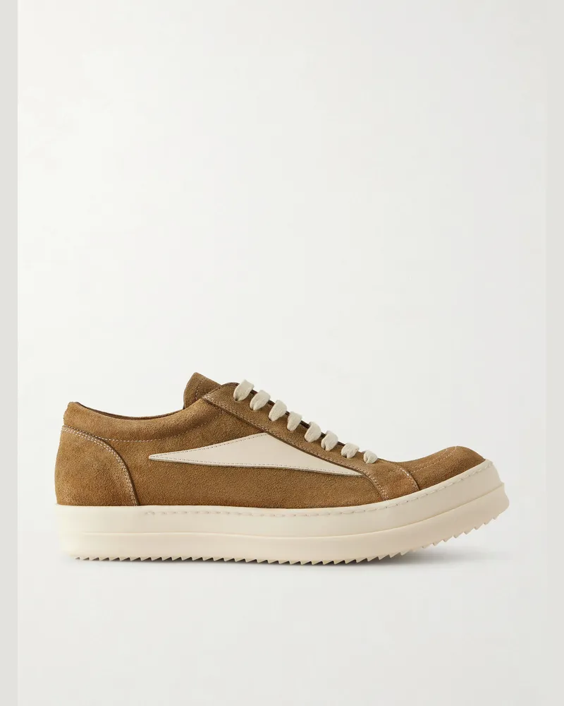 Rick Owens Vintage Sneakers aus Veloursleder mit Besatz aus vollnarbigem Leder Braun