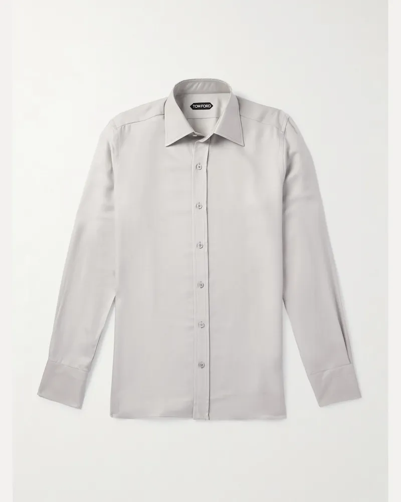 Tom Ford Hemd aus Twill Grau