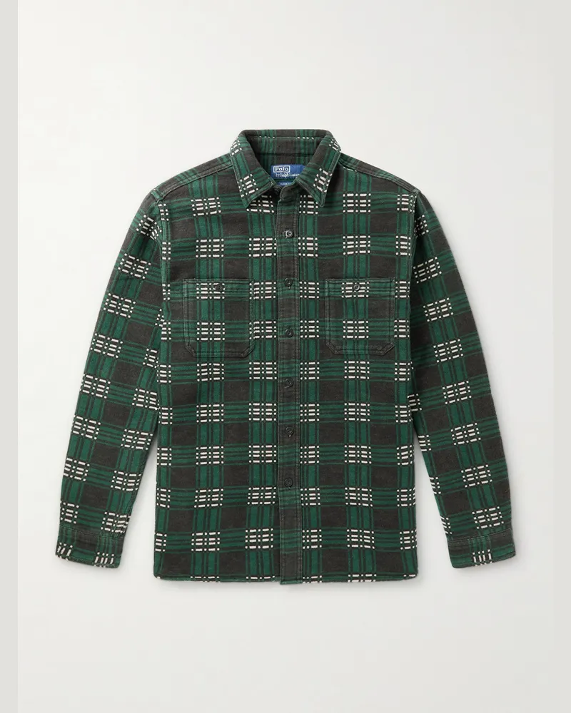 Ralph Lauren Kariertes Hemd aus Baumwoll-Twill Grün
