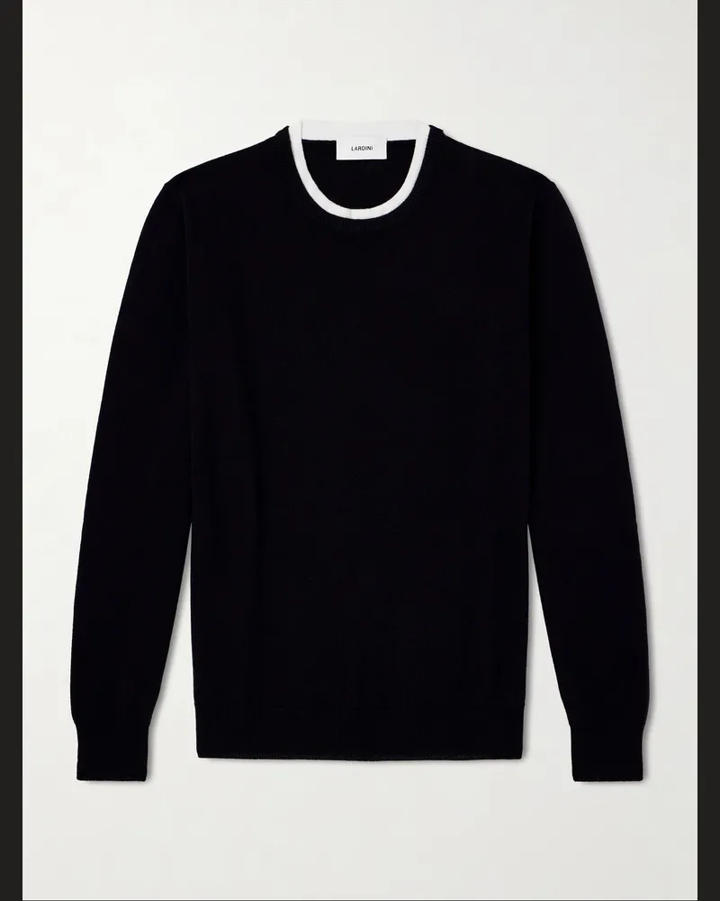 LARDINI Wool and Cashmere-Blend Sweater Black