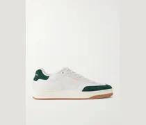 SL/61 Suede-Trimmed Leather Sneakers
