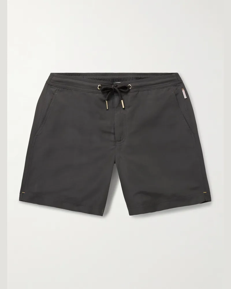Orlebar Brown Bulldog gerade geschnittene mittellange Badeshorts aus recyceltem Material Braun