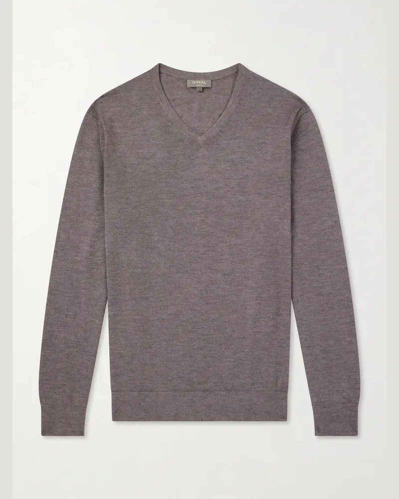 N.Peal Conduit Cashmere and Silk-Blend Sweater Brown