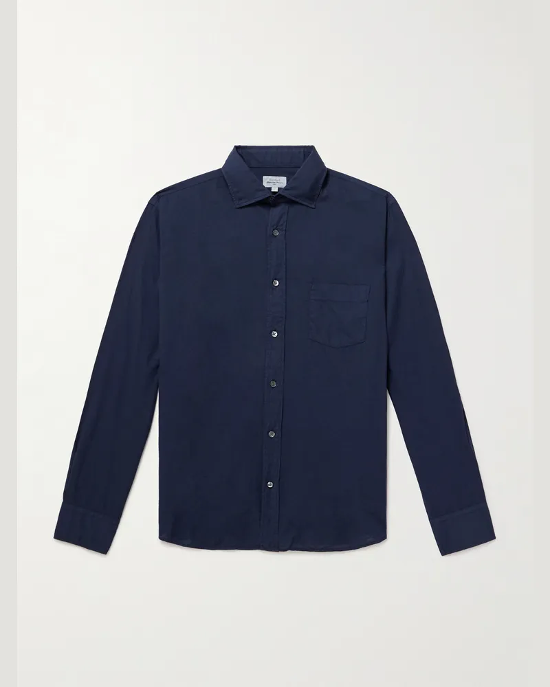 Hartford Paul Pat Hemd aus Baumwollpopeline Blau