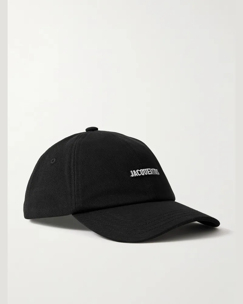 Jacquemus Gadjo Baseballkappe aus Baumwoll-Twill mit Logoverzierung Schwarz
