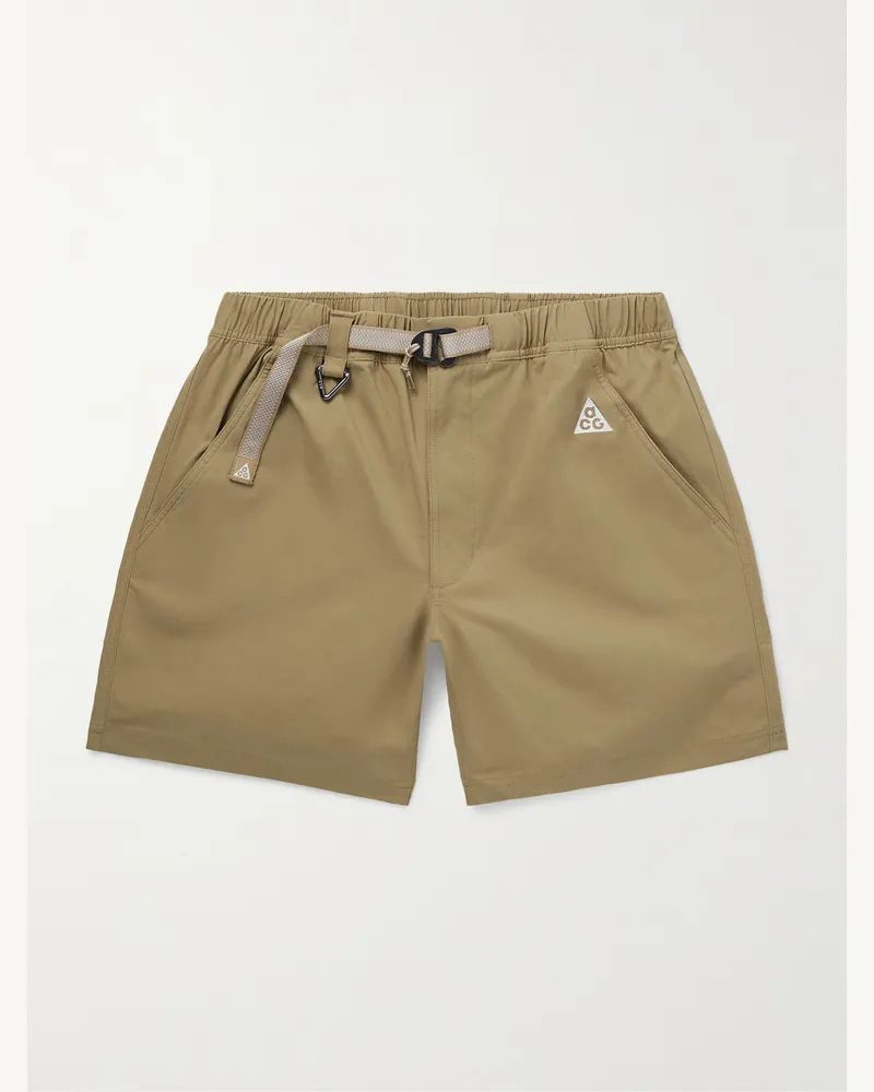 Nike ACG gerade geschnittene Shorts aus Shell mit Logostickerei und Gürtel Neutral